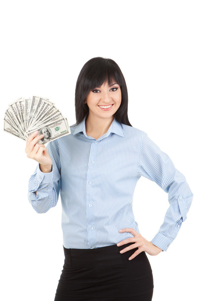 Young business woman with money - Φωτογραφία, εικόνα