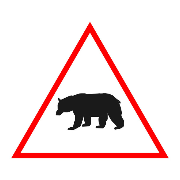 ведмідь дорожній знак дизайн попередження Векторні ілюстрації
 - Вектор, зображення