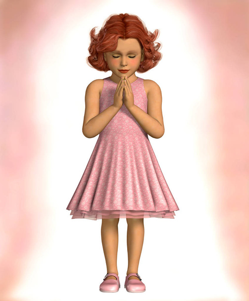 linda niña rezando - Foto, imagen