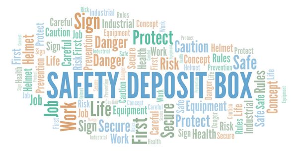 Safety Deposit Box word cloud. Word cloud gemaakt met alleen tekst.   - Foto, afbeelding