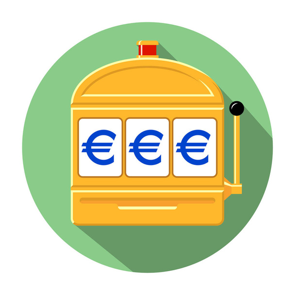 Euro máquina tragaperras icono vector ilustración
 - Vector, Imagen