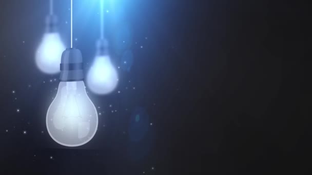 ampoules lumineuses tombant suspendues sur un fond noir
 - Séquence, vidéo