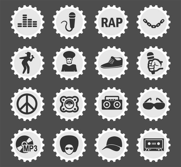 rap icono conjunto
 - Vector, Imagen
