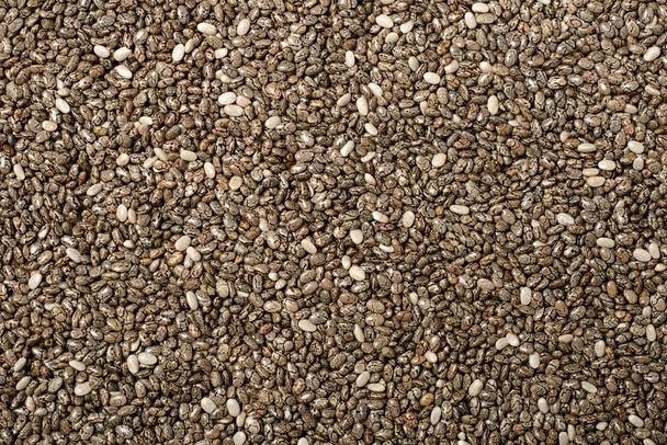 food background of chia seeds, top view - Foto, Imagen