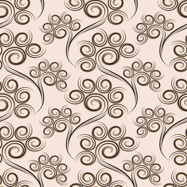 Seamless spiral floral pattern design - Vector, Image