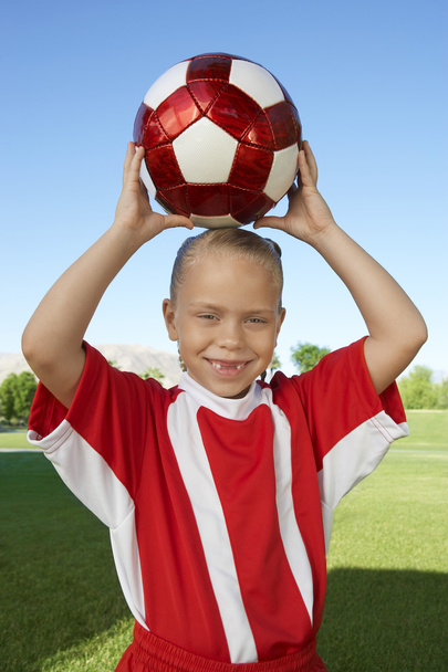 Girl Holding Soccer Ball - Foto, afbeelding