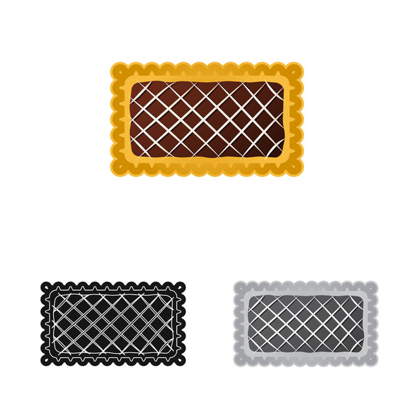 Vector illustration of biscuit and bake icon. Set of biscuit and chocolate stock vector illustration. - Vektor, obrázek