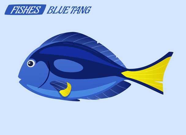 Fish character. Cartoon vector illustration - Wektor, obraz