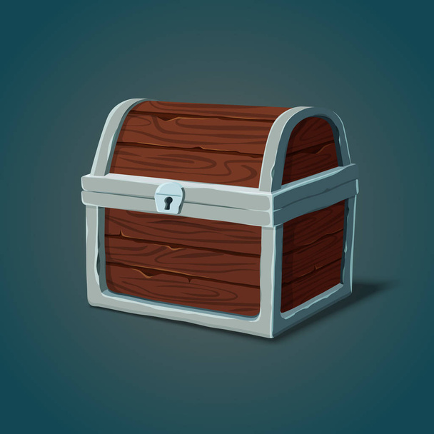 Isometric wooden dower chest or pirate crate - Vettoriali, immagini