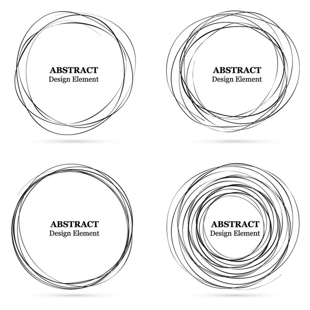 Набор абстрактных рисованных кругов для вашего дизайна
. - Вектор,изображение
