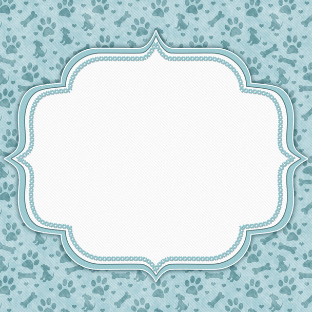 Tal and white dog pattern with border with copy space for your message
 - Фото, изображение