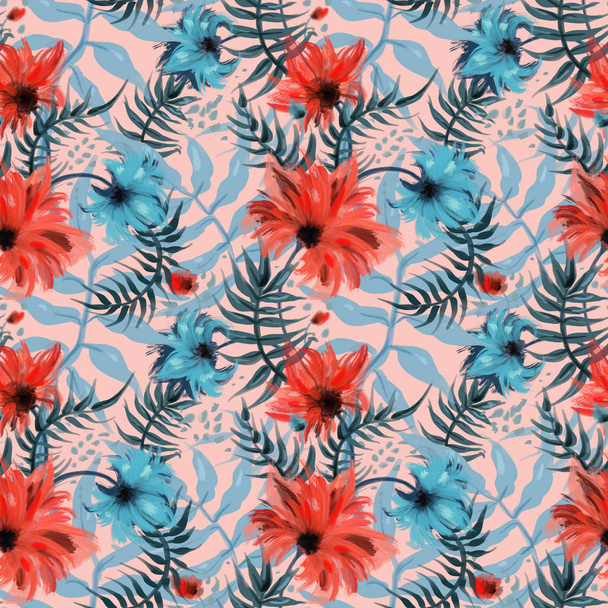 Watercolor Floral Pattern - Photo, Image