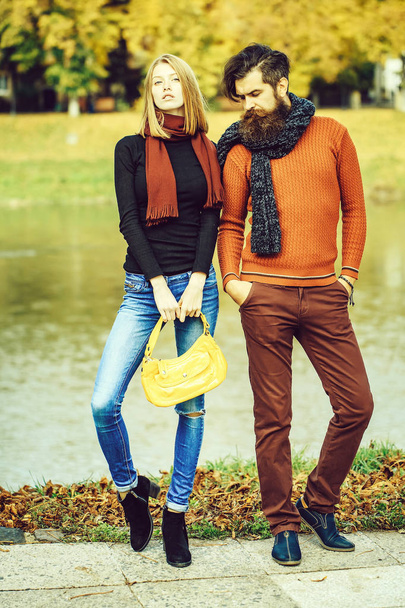 Young couple in autumn park - Photo, image