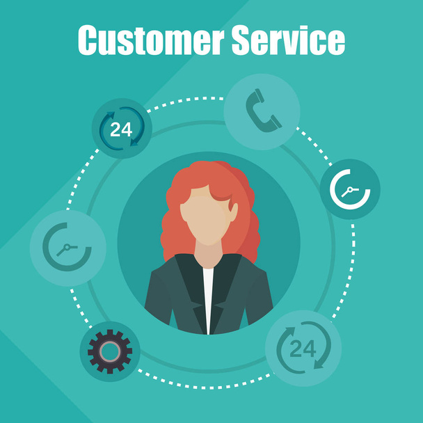 customer service call center - Vector, Image