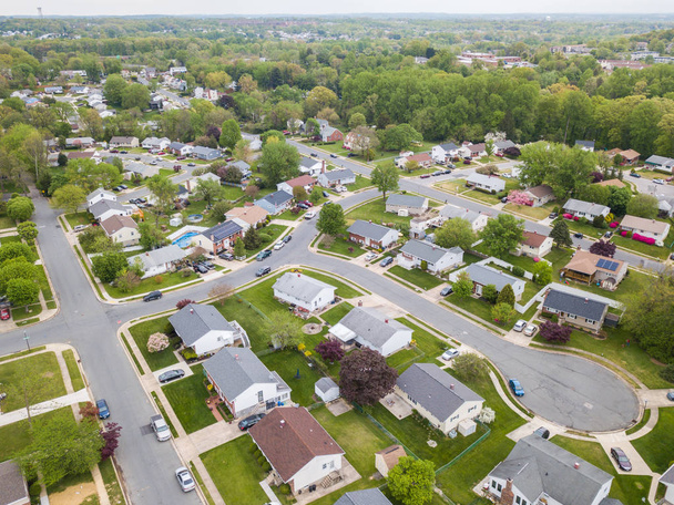 Luchtfoto van Parkville huizen in Baltimore County, Maryland.. - Foto, afbeelding