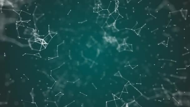 visualización de big data, nanotecnología abstracta fondo de plexo de color Teal, red global de nanotecnología de malla con espacio de copia animado en bucle perfecto uhd 4k 3840 2160
 - Metraje, vídeo