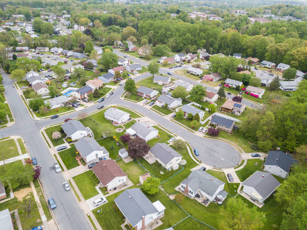 Αεροφωτογραφία του Parkville σπίτια στην κομητεία Βαλτιμόρη, Μέριλαντ.. - Φωτογραφία, εικόνα