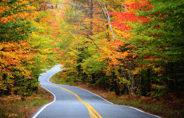 Beautiful rural Vermont drive in autumn time - Photo, Image