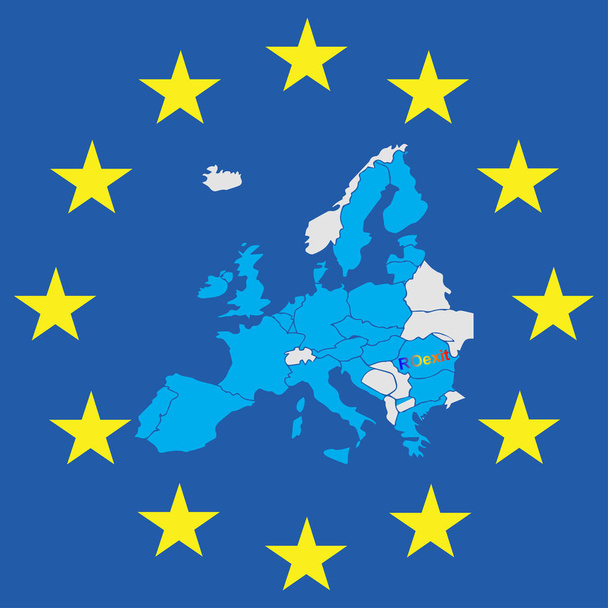 Roexit έννοια, Ρουμανία ΕΕ έξοδος, εννοιολογική διάνυσμα - Διάνυσμα, εικόνα