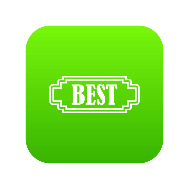Best rectangle label icon digital green - Vetor, Imagem