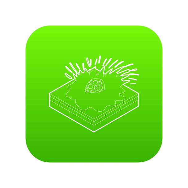 Meteor falling icon green vector - Вектор,изображение