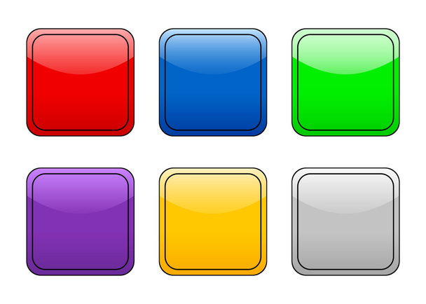 Empty rounded square button - Vector, Image