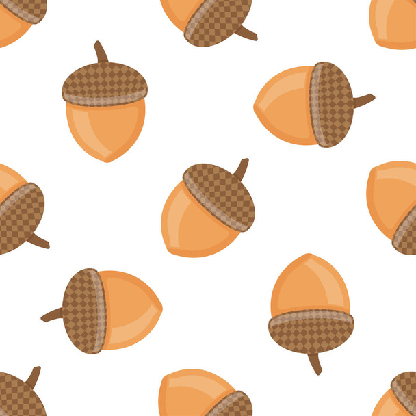 Seamless pattern with acorns. Autumn decor. Vector illustration - ベクター画像