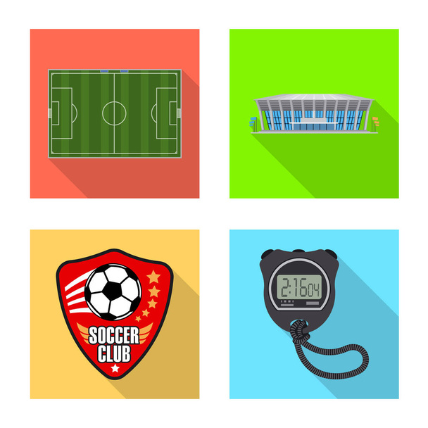 Vectorillustratie van voetbal en versnelling logo. Collectie van voetbal en toernooi vector pictogram voor voorraad. - Vector, afbeelding
