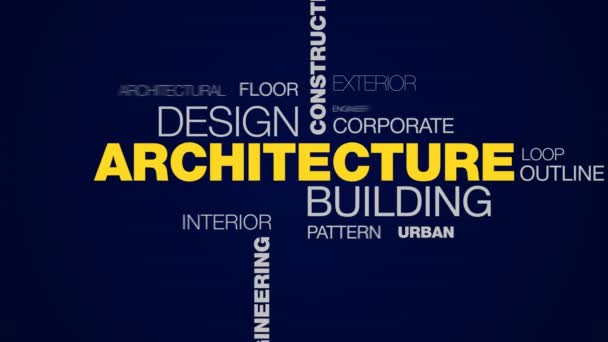 arquitectura edificio diseño construcción estructura tecnología proyecto empresa ciudad ingeniería concepto palabra animada nube fondo en uhd 4k 3840 2160
. - Metraje, vídeo