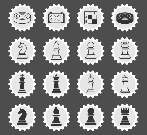 Conjunto de iconos de Ajedrez - Vector, imagen