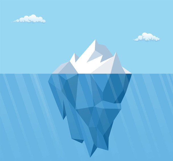 Gran iceberg flotando en el agua
 - Vector, Imagen