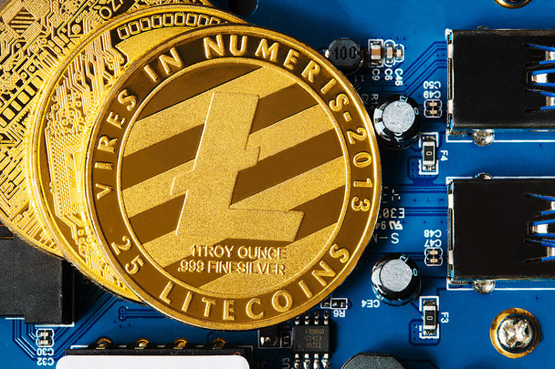Bitcoin Cryptocurrency Digital Bit Coin BTC Νόμισμα Τεχνολογία Business Internet Concept. - Φωτογραφία, εικόνα