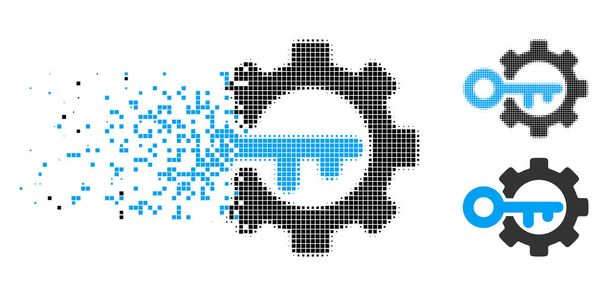 Dispersed Dotted Halftone Key Options Icon - Vector, Image