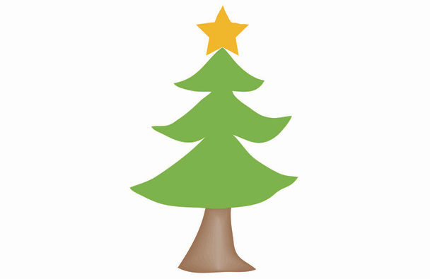 Christmas fir. Christmas tree drawing - Vector, Image