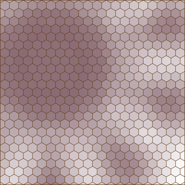 αφηρημένη γεωμετρική εξάγωνο πλέγμα - φόντο εικόνα από τις αποχρώσεις του καφέ, λευκό, γκρι, ροζ και μοβ, σε σχήμα λουλουδιού - Διάνυσμα, εικόνα