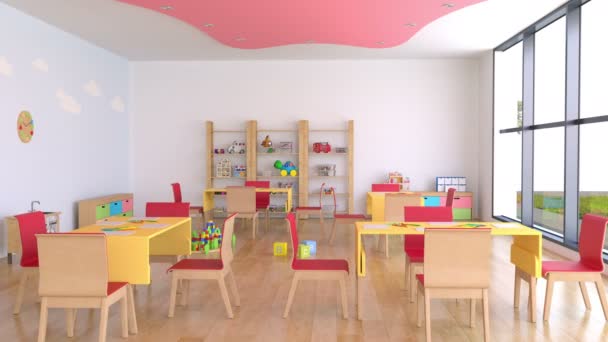 Kindergarten room with toys - Footage, Video
