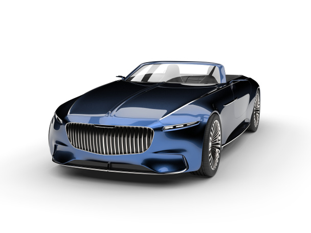 Metallic blauwe moderne convertible concept-car - Foto, afbeelding