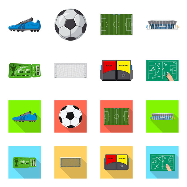 Vector design of soccer and gear icon. Collection of soccer and tournament vector icon for stock. - Vector, Image