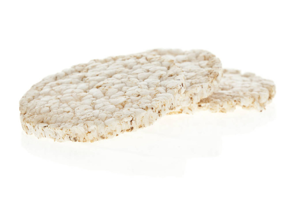 Diet rice cakes pile isolated on white background - Photo, Image