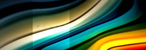 Formas abstratas de fluido de arco-íris, design de cores líquidas, fundo colorido de textura ondulada de mármore ou plástico, modelo multicolorido para apresentação de negócios ou tecnologia ou design de capa de brochura web
 - Vetor, Imagem