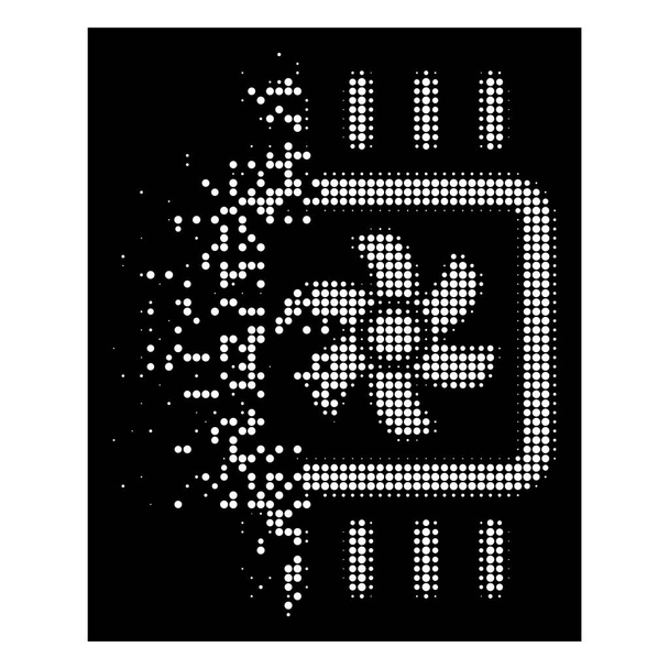 Bright Dust Dot Halftone Chip Cooling Icon - Vector, Image