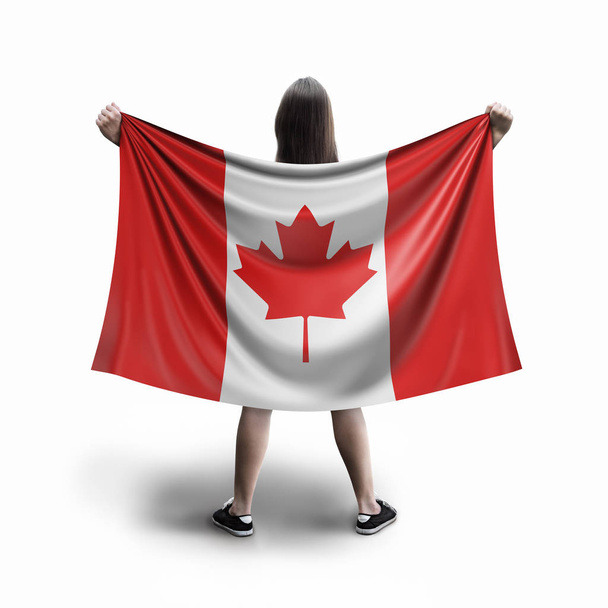 Women and Canadian flag - Foto, imagen