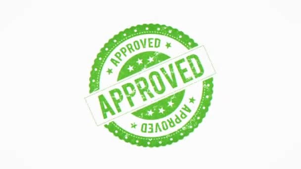 4 k goedgekeurd afgewezen Seal certificaat Clip / animatie van een erkende gecertificeerde zeehonden, op witte achtergrond loopbare verworpen - Video
