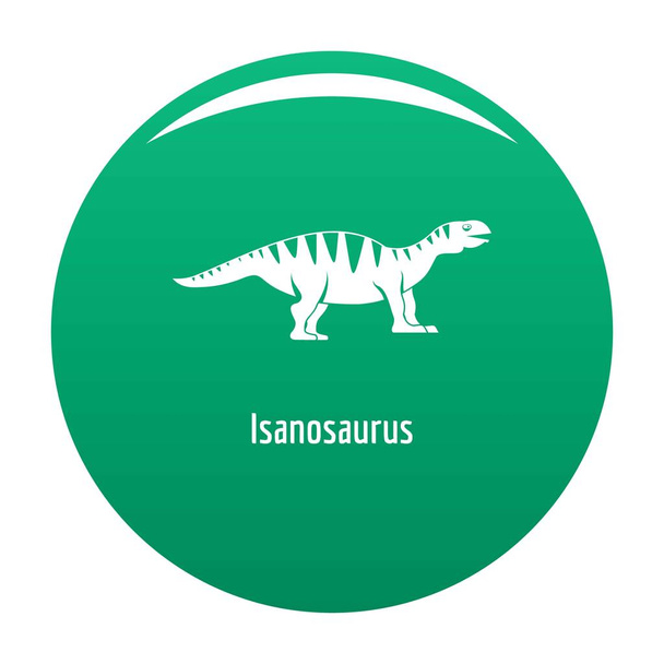Isanosaurus icon vector green - Vector, Imagen