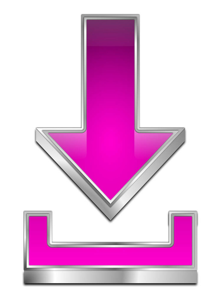 purple Download Symbol - 3D illustration - Photo, Image