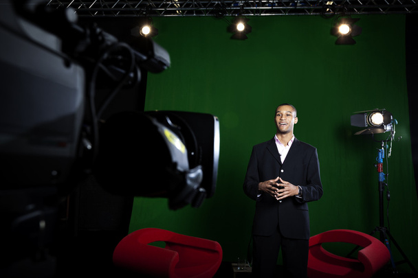 Presenter in TV Studio - Photo, Image