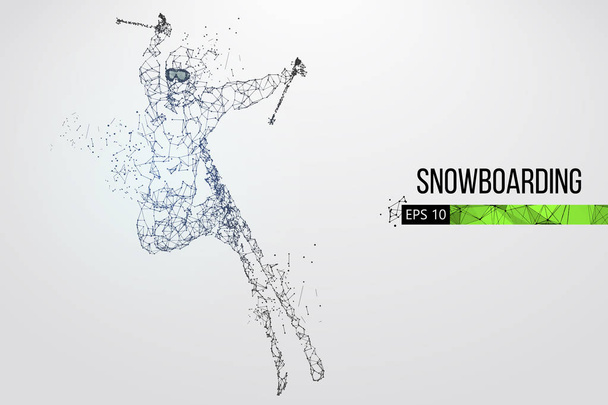 De silhouet van een skiër springen geïsoleerd. Vectorillustratie - Vector, afbeelding