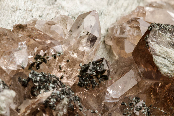 Макро мінеральний камінь з кварцового хлору Палігорський камінь на білому тлі крупним планом
 - Фото, зображення