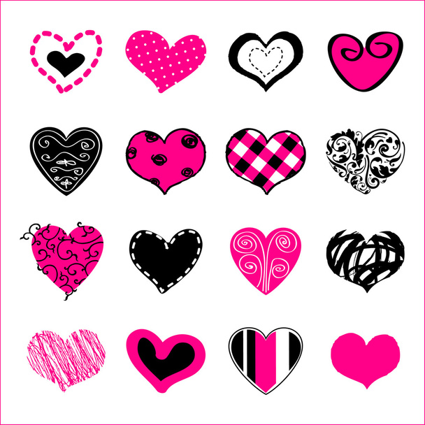 Set of hand drawn hearts for You - Вектор,изображение