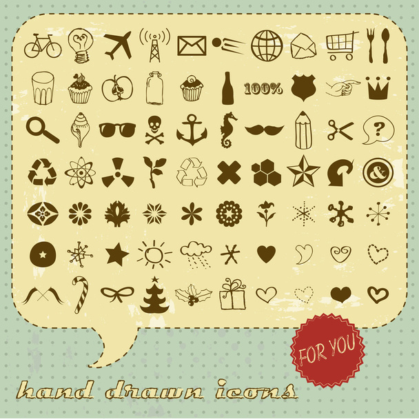 Hand drawn icons set for You - Vector, Image